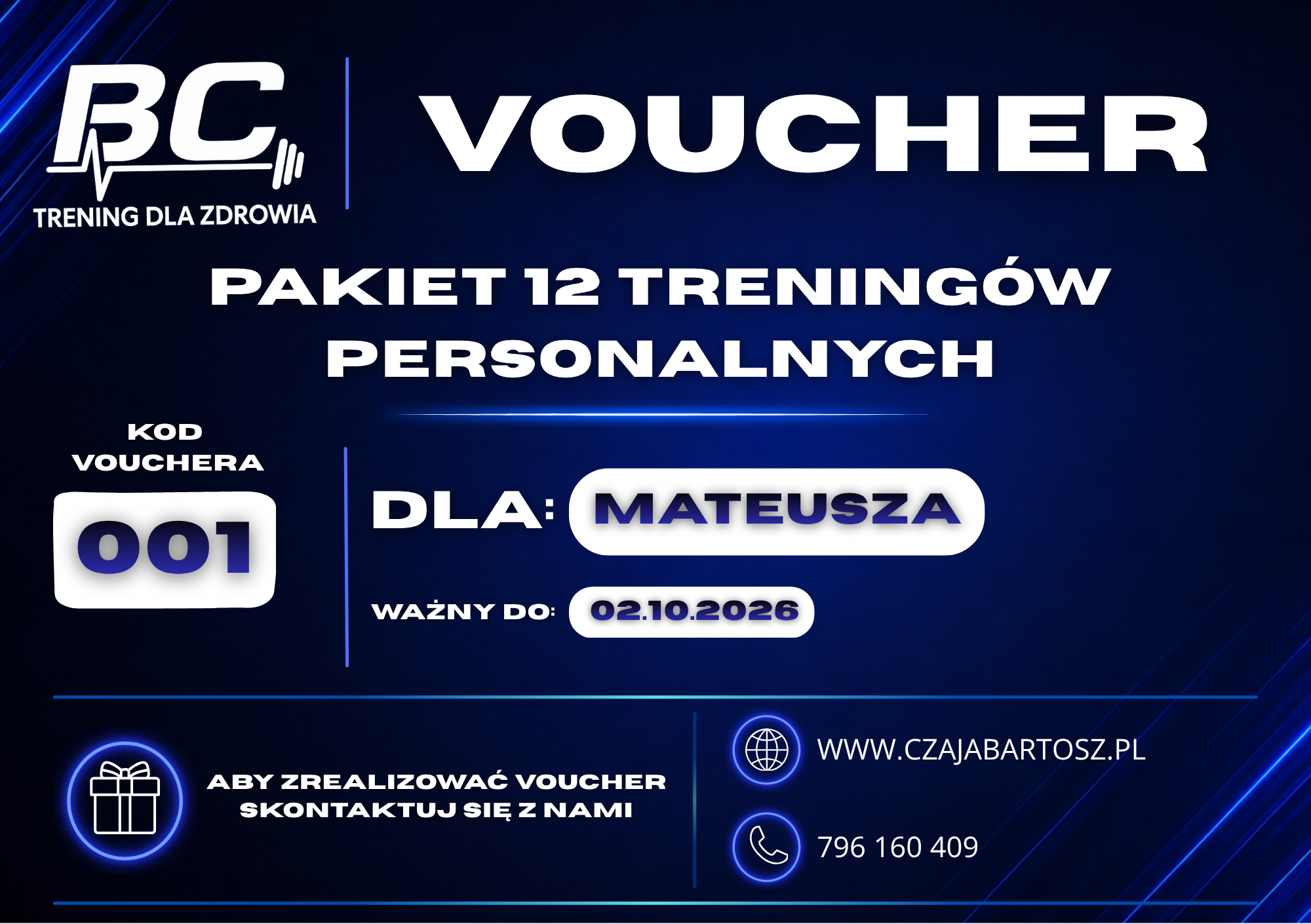 Voucher na 12 Treningów