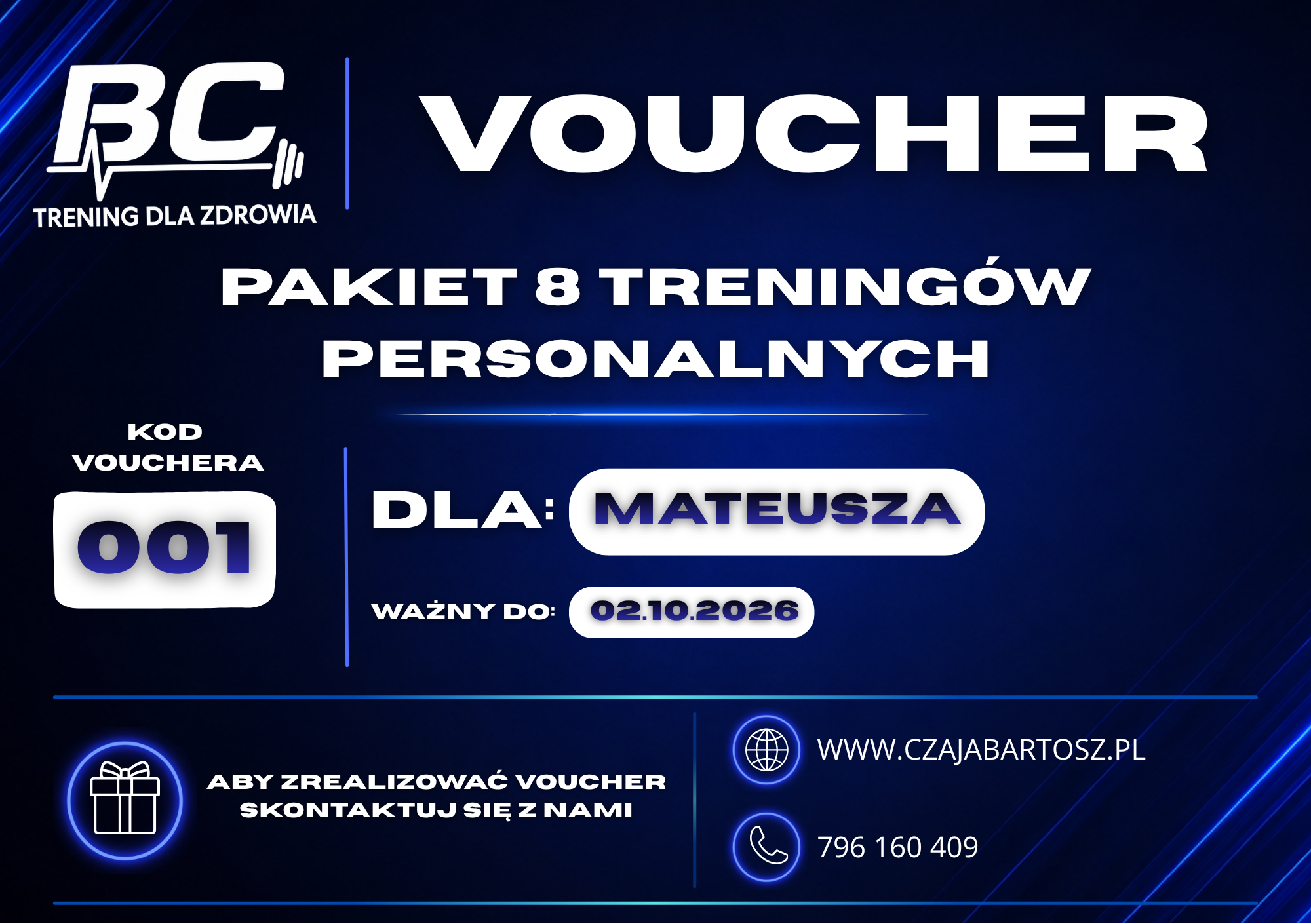 Voucher na 8 Treningów